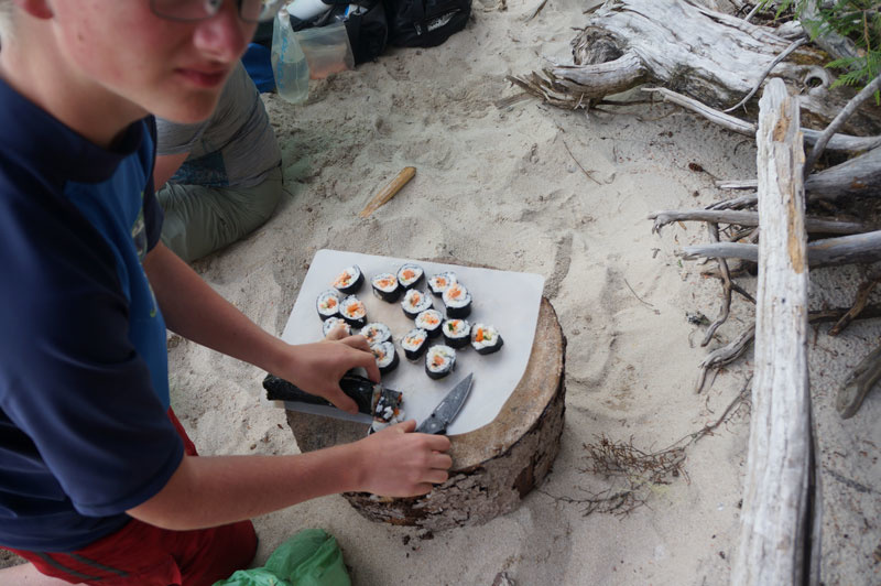 Mmm, fresh trout sushi.